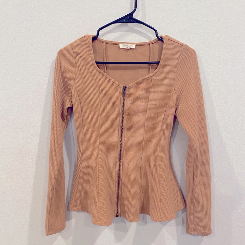 Tan peplum top